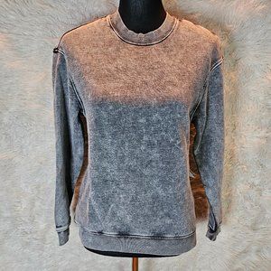 Goodthreads Women's Grey Distress Pullover Sweatshirt Size XS